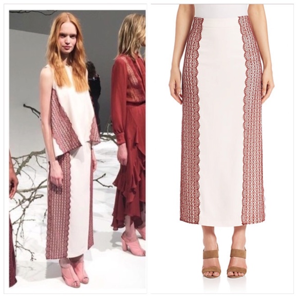 TANYA TAYLOR Crochet-Paneled Simmons Skirt - Picture 1 of 12